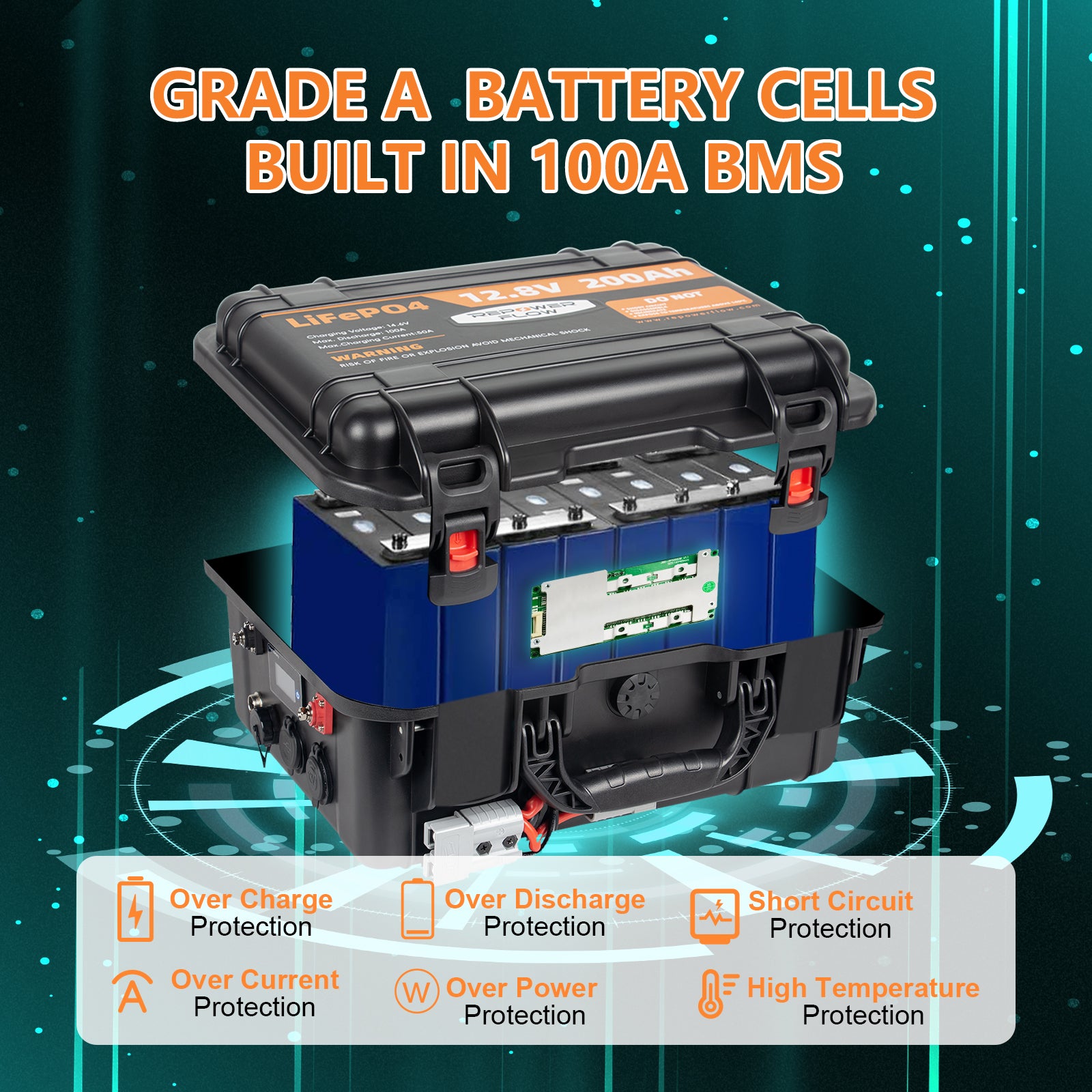 Repower Flow 12V 200Ah Bluetooth Lithium Battery
